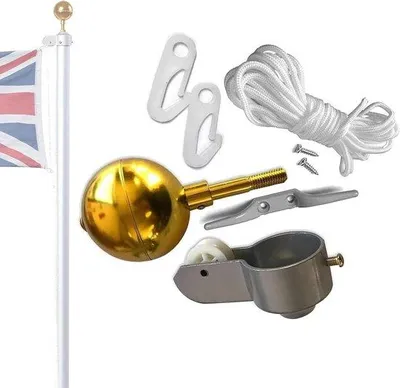 Image de Kit de réparation pour mât de drapeau - Pièces pour mât de drapeau - Remise en état de mât de drapeau - Alliage d'aluminium durable - Einset - Or