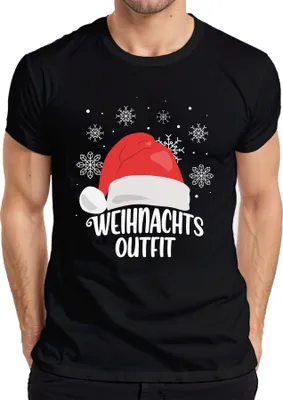 Produktbild von Weihnachtsoutfit Santa Hut - Weihnachten Weihnachtsgeschenk Christmas Herren T-Shirt, Schwarz, 3XL