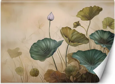Produktbild von Vlies fototapete Blätter Lilienpflanze 400x280 cm Feeby Beige inkl. Kleber einfache Montage