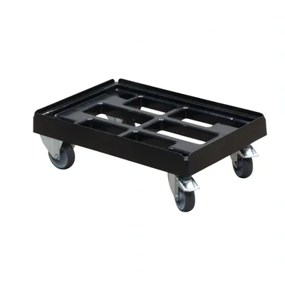 Produktbild von Transportroller 600 x 400 mm - Typ A-F - 2 Bock- und 2 Lenkrollen mit Feststellbremse : schwarz Farbe: schwarz