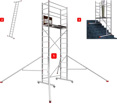 Produktbild von ALTEC AluCombine 4.0 - 500 | Leiterngerüst | Traverse | 4x Laufrollen | Dreieckausleger | 5m
