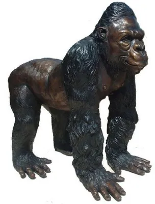 Zdjęcie produktu dla Casa Padrino luksusowa figura goryla z brązu brąz / czarny 22 x 30 x h. 39 cm - luksusowa rzeźba z brązu
