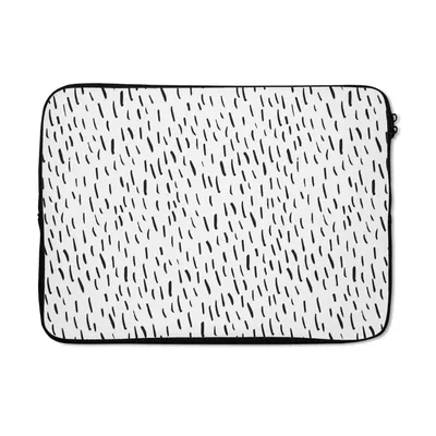 Produktbild von MuchoWow® Laptop Hülle 13 Zoll Sommer - Regen - Schwarz - Weiß Laptoptasche - Laptophülle - Sleeve - Rundumschutz