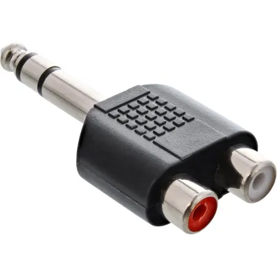 Produktbild von InLine® Audio Adapter, 6,3mm Klinke Stecker auf 2x Cinch Buchse, Stereo