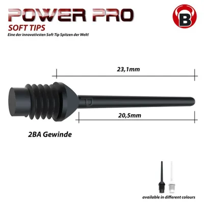 Produktbild von BULL'S PowerPro Soft Tips 6mm(2BA) - weiß -- 1000 Stck