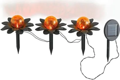 Produktbild von LED-Solar-Deko-Leuchte FLORA mit Spieß als 3er Set