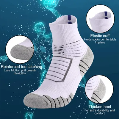 Produktbild von Basketball-Socken, atmungsaktiv, für den Außenbereich, athletische Crew, Laufsport, für Damen und Herren