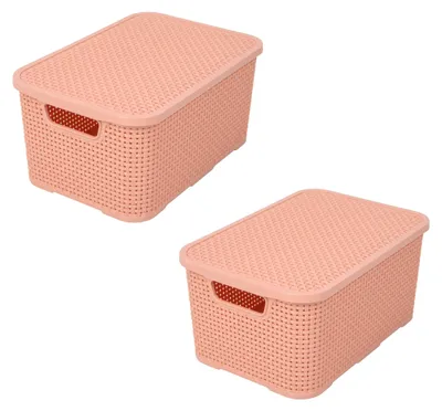 Image de BranQ - Lot de 2 paniers de rangement en rotin, design "Home essential", taille S, capacité 7 litres