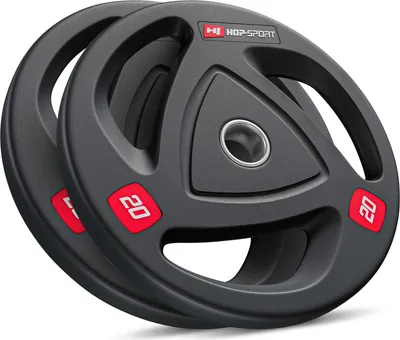 Produktbild von Hop-Sport 40 kg Profi Studio Gusseisen Olympia Hantelscheiben Set 50mm gummiert Guss Gewichte Hantel Set 50/51 mm Bohrung 2x20 kg