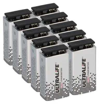 Immagine prodotto di 10x Ultralife U9VL-J-P - Batterie al litio a blocco da 9V 1200mAh