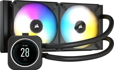 Obrázok produktu pre Corsair iCUE H100i ELITE LCD displej - Systém kvapalinového chladenia procesora - Veľkosť chladiča: 240 mm - (pre: LGA1156, AM2, LGA1366, AM3, LGA1155, LGA2011, LGA1150, LGA1151, AM4, LGA2066, sTR4, sTRX4, LGA1200, LGA1700)