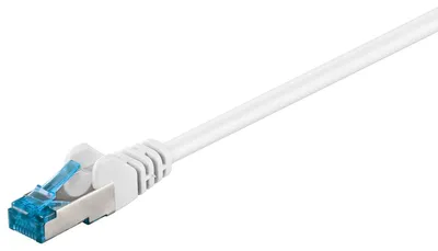 Produktbild von Goobay CAT 6A Patchkabel, S/FTP (PiMF), Weiß, 10 m, LSZH halogenfrei, Kupfer