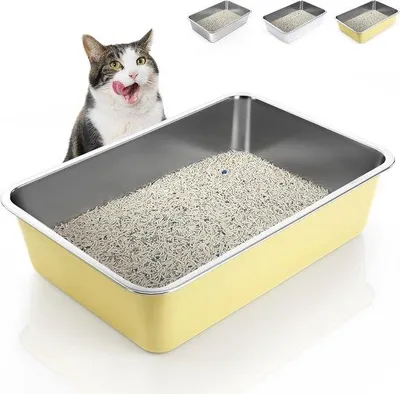 Produktbild von Famanu Katzenbak Groß Gelb - Mit Rutschfester Unterseite