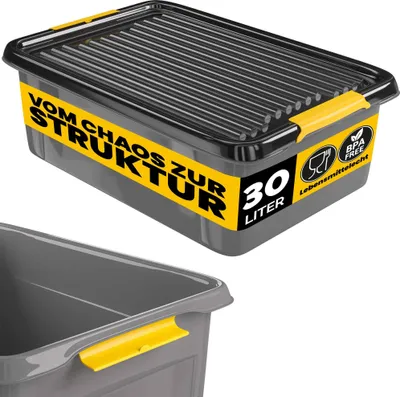 Produktbild von Aufbewahrungsbox grau/anthrazit 58x39x16cm stapelbar