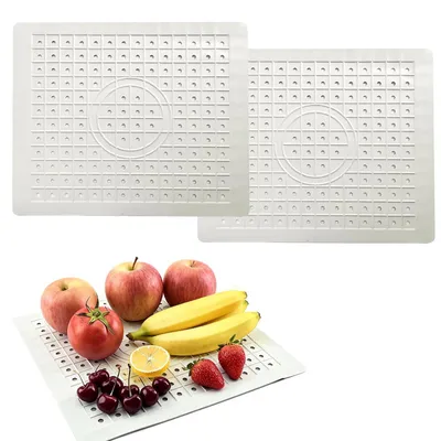 Image de Tapis de lavabo, lot de 2, tapis en caoutchouc, tapis égouttoir pour évier, tapis de sol pour salle de bain et cuisine (blanc)