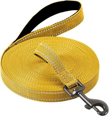 Produktbild von Robuste, lange Hundeleine in verschiedenen Längen (3m/5m/10m/15m/20m) – Reflektierende Trainingsleine mit gepolstertem Griff und Handschlaufe, geeignet für kleine bis große Hunde