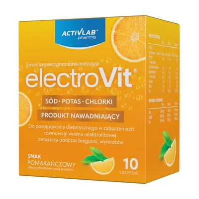 Produktbild von Activlab Pharma ElectroVit – Elektrolyte, Pulver für Rehydrationsgetränke, Orange, 10 Beutel à 5 g