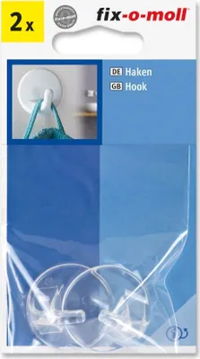 Produktbild von Haken selbstklebend transparent rund 34 mm fix-o-moll
