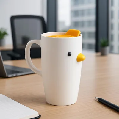 Image de Tasse en céramique avec motif de canards et de poulets, 580 ml