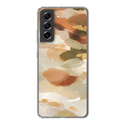 Produktbild von MuchoWow® Handyhülle Schutzhülle Hülle für Samsung Galaxy S21 FE Farbe - Gold - Braun Silikon Softcase Handy Hülle - Mobiltelefonhülle