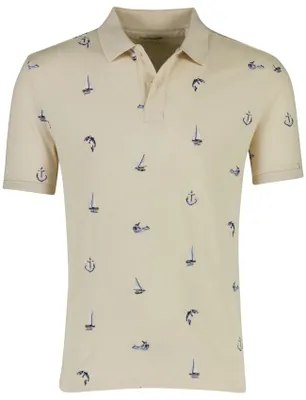 Produktbild von Beige Polo Gant mit 2 Knöpfen, normale Passform, bedruckt