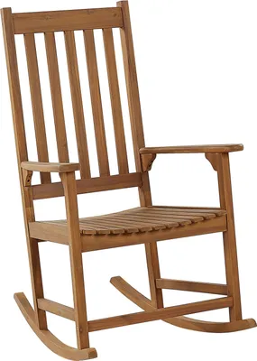 Zdjęcie produktu dla BELIANI Fotel bujany jasnobrązowy akacjowe 66 x 77 x 110 cm ogród taras patio salon styl rustykalny