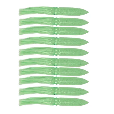 Produktbild von 10 Stück Tintenfischköder 30cm Silikon lebensecht leuchtender Tintenfischrock Angelköder mit Haken (grün)