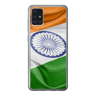 Produktbild von MuchoWow® Handyhülle Schutzhülle Hülle für Samsung Galaxy A52 5G Nahaufnahme der Flagge von Indien Silikon Softcase Handy Hülle - Umschlag