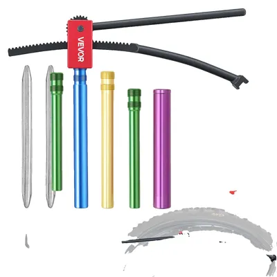 Immagine prodotto di VEVOR Set Attrezzi per Cambio Gomme per Moto Fuoristrada, Kit Utensili per Smontagomme Manuale con Adattatori per Assali da 15-25 mm 2 Leve per Pneumatici Compatibile per Ruote da 406-533 mm