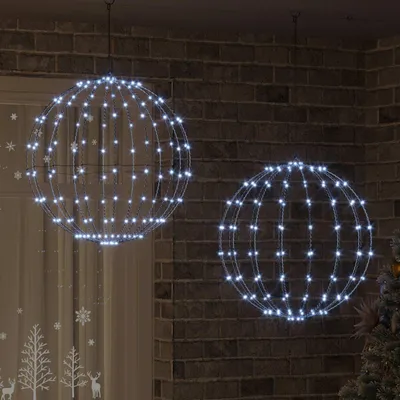 Immagine prodotto di vidaXL Lampada a sfera, 2 pezzi, bianco freddo, 60 x 60 x 62 cm, metallo, 384 LED