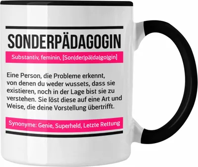 Produktbild von Trendation - Sonderpädagogik Tasse Geschenk für sonderpädagin Spruch Geschenkidee Lustig (Schwarz)