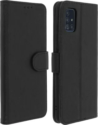 Produktbild von Avizar, Flip Cover Geldbörse, Klappetui Kunstleder für Samsung Galaxy A51, Schwarz