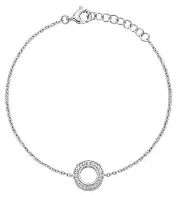 Produktbild von Circle Crystal Armband 925 Sterling Silber – Elegantes Gliederarmband mit funkelndem Zirkonia-Kreis-Element