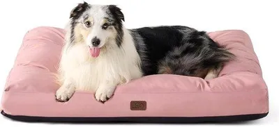 Immagine prodotto di Cuscino per cani Famanu, taglia XL, lavabile, 111 x 89 cm, impermeabile, rosa, altezza 10 cm