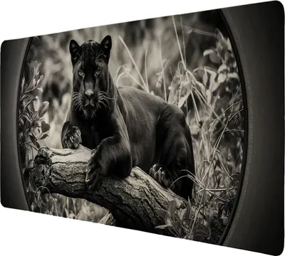 Produktbild von Schwarzer Panther Schreibtischunterlage 89x40cm XXL Mauspad für Kunst- und