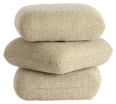 Image de Pouf bois sable crème Light & Living 44.5cm