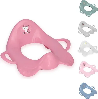 Image de Lorelli Rehausse WC Siège de toilette avec poignées anti-éclaboussures forme ergonomique rose