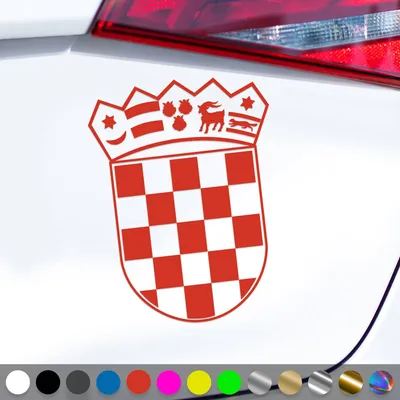 Produktbild von PantherPixel Kroatien Aufkleber Wappen Croatia Hrvatska Sticker Auto Geschenkidee Farbe Rot
