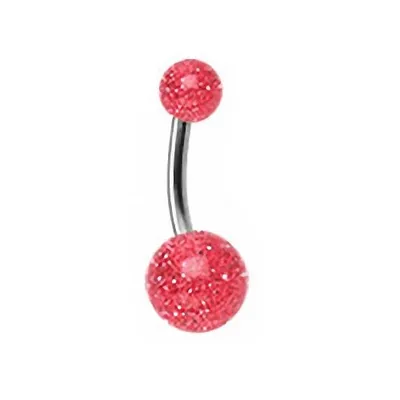 Produktbild von Taffstyle Bauchnabelpiercing Bauchnabelpiercing Stecker Titan UV Ultra Glitter, Rot