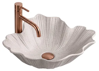 Zdjęcie produktu dla Rea Umywalka Nablatowa Flower Beige