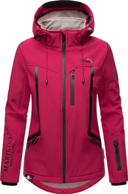Produktbild von Marikoo Damen Softshell Jacke Outdoor Übergangs Funktions Regenjacke mit Kapuze MOUNT-CHO-OYU Fuchsia Gr. 36 - S