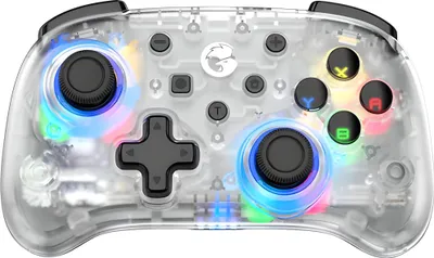 Produktbild von Deltaco Nintendo Switch/PC wireless/BT Controller transpa