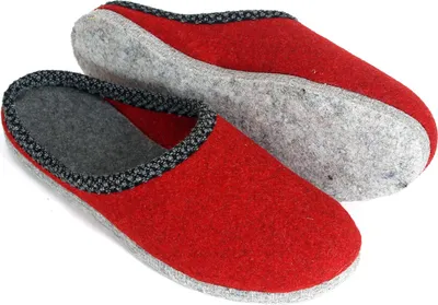 Produktbild von PANTOFFELMANN Walk-Filzpantoffel Herren Damen Filz Hausschuhe warme leichte Hauspantoffel Filzlatschen rot 40/41