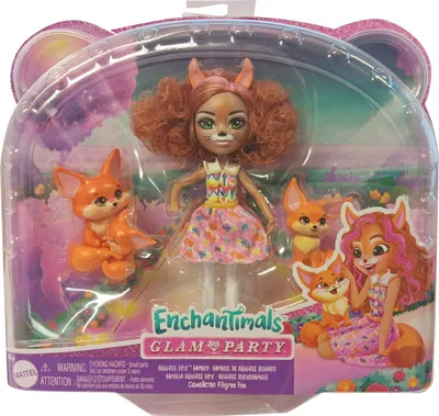 Obrázok produktu pre Mattel HNT60 Enchantimals Glam Party Theme Pack Filigránová líška a Perk Líšky Líšky Zvieracie figúrky na hranie Zberateľské figúrky
