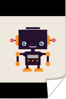 Produktbild von MuchoWow® Poster Roboter - Antenne - Orange - Beige - Kind - Kinder 20x30 cm - Papierdruck