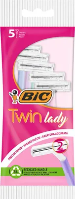 Image de Bic Twin Lady Pack 5 Rasoir Jetable Double Lame Pour Femme - Bic