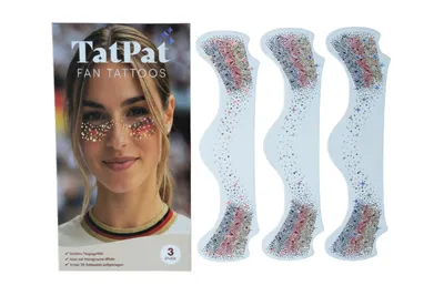 Produktbild von 6 x TatPat Deutschland Glitzertattoos mit Hologramm-Effekt - WM 2026 Fanartikel
