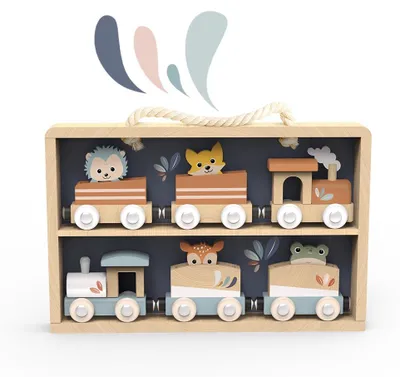Immagine prodotto di Trenino con animali in scatola di legno, Speedy Monkey