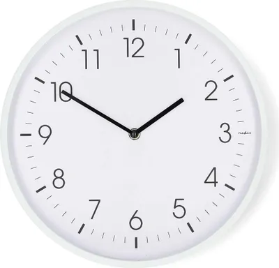 Produktbild von Nedis Wanduhr - Durchmesser: 300 mm - Kunststoff - Leise Bewegung - Weiss