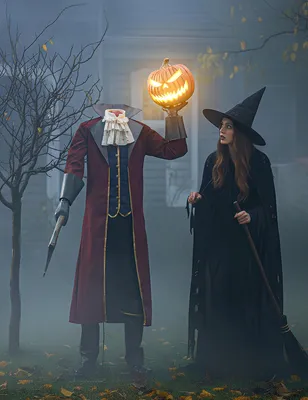 Produktbild von Animatronic Kopfloser Reiter mit Kürbis Deko 2,15 m schwarz rot -